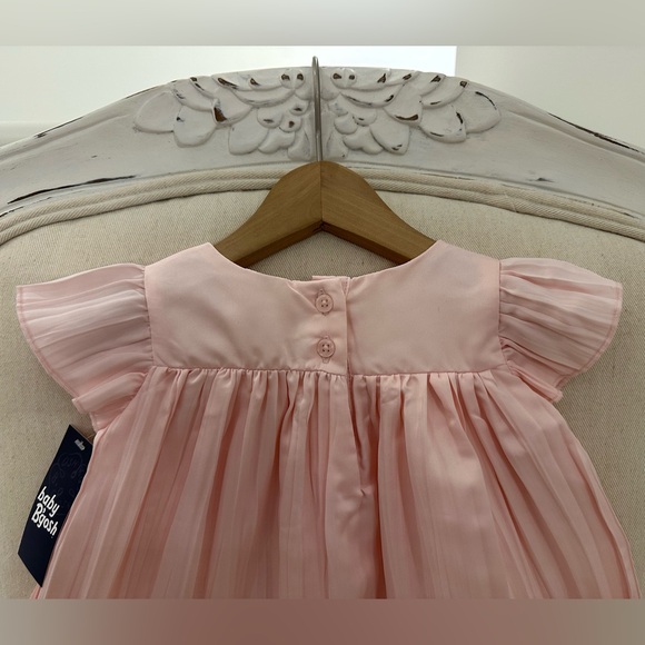 🩰 Baby 24 Month Beautiful Pale Pink Satin Party Dress by Oshkosh NWT - Picture 3 of 6